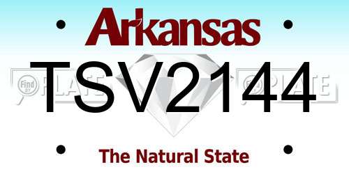 TSV2144 Arkansas License Plate