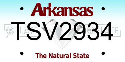 TSV2934 Arkansas License Plate