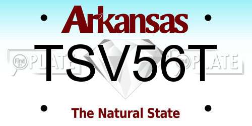 TSV56T Arkansas License Plate