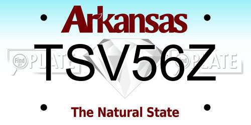 TSV56Z Arkansas License Plate