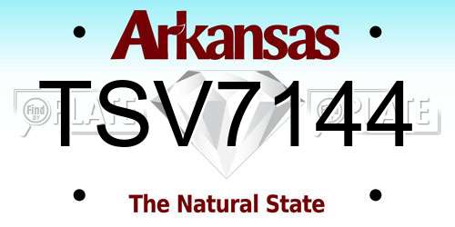 TSV7144 Arkansas License Plate