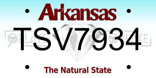 TSV7934 Arkansas License Plate
