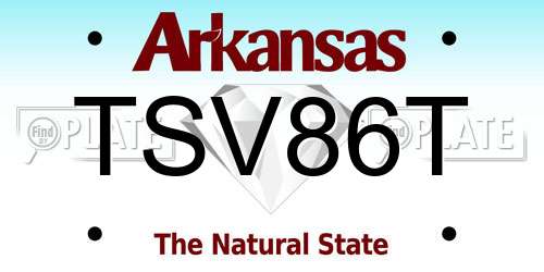 TSV86T Arkansas License Plate