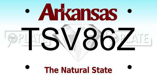TSV86Z Arkansas License Plate
