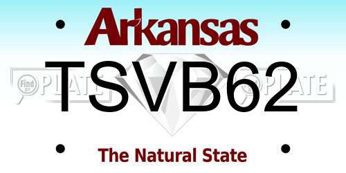 TSVB62 Arkansas License Plate