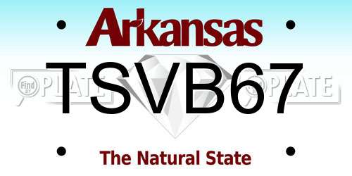TSVB67 Arkansas License Plate