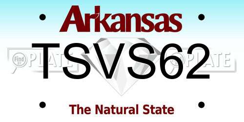 TSVS62 Arkansas License Plate