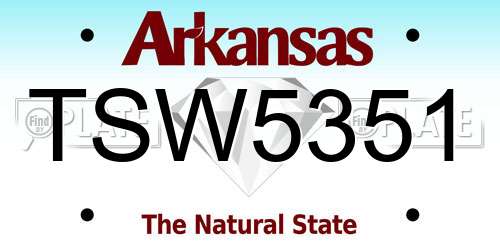 TSW5351 Arkansas License Plate
