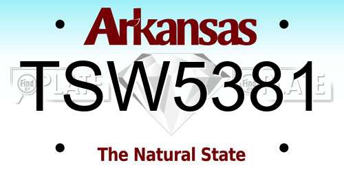 TSW5381 Arkansas License Plate