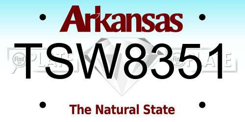 TSW8351 Arkansas License Plate