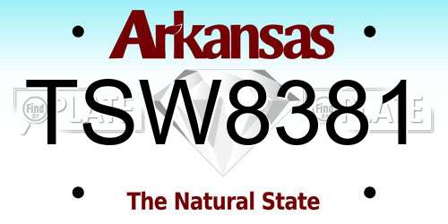 TSW8381 Arkansas License Plate