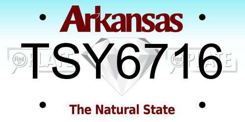 TSY6716 Arkansas License Plate