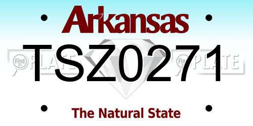 TSZ0271 Arkansas License Plate