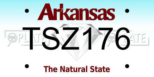 TSZ176 Arkansas License Plate