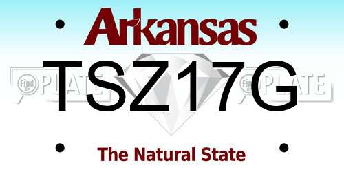 TSZ17G Arkansas License Plate