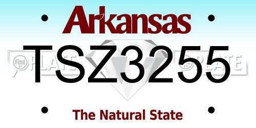 TSZ3255 Arkansas License Plate
