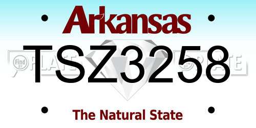 TSZ3258 Arkansas License Plate