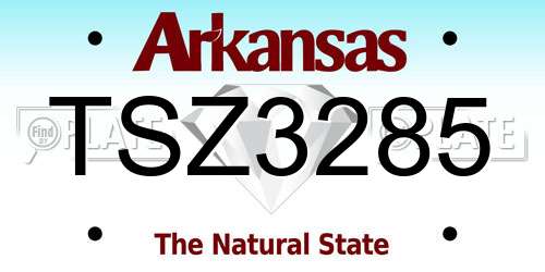 TSZ3285 Arkansas License Plate