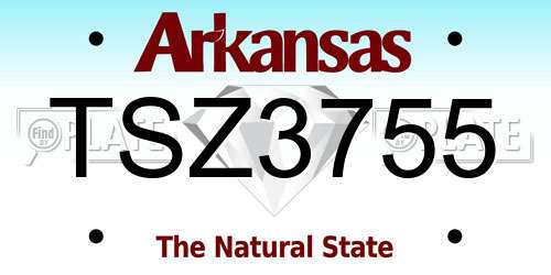 TSZ3755 Arkansas License Plate