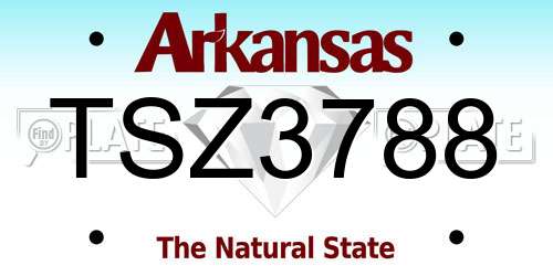 TSZ3788 Arkansas License Plate