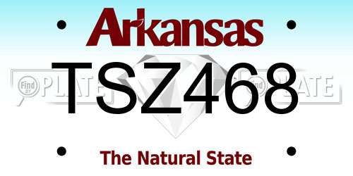 TSZ468 Arkansas License Plate