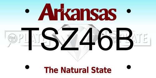 TSZ46B Arkansas License Plate