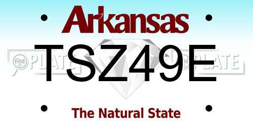 TSZ49E Arkansas License Plate