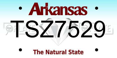 TSZ7529 Arkansas License Plate