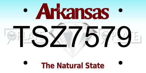 TSZ7579 Arkansas License Plate