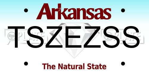 TSZEZSS Arkansas License Plate