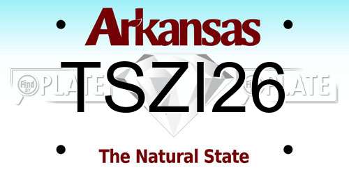 TSZI26 Arkansas License Plate