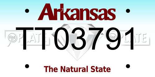 TT03791 Arkansas License Plate