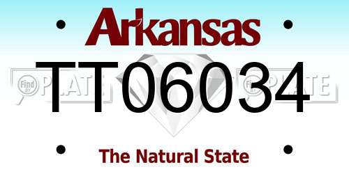 TT06034 Arkansas License Plate