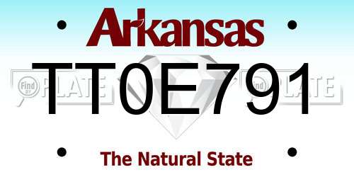 TT0E791 Arkansas License Plate