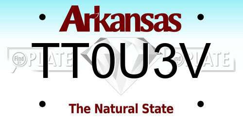 TT0U3V Arkansas License Plate