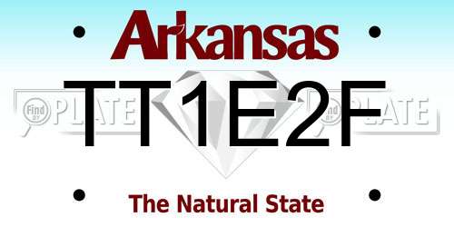 TT1E2F Arkansas License Plate