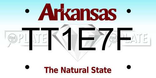 TT1E7F Arkansas License Plate