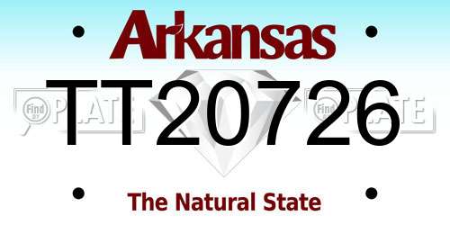 TT20726 Arkansas License Plate