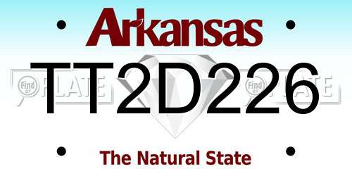 TT2D226 Arkansas License Plate