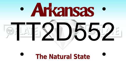 TT2D552 Arkansas License Plate