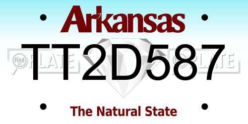 TT2D587 Arkansas License Plate