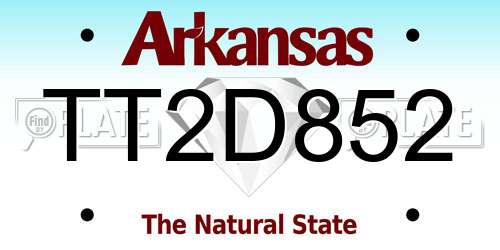 TT2D852 Arkansas License Plate