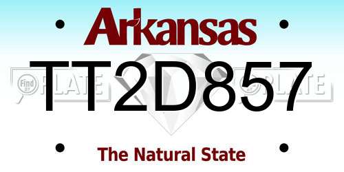 TT2D857 Arkansas License Plate