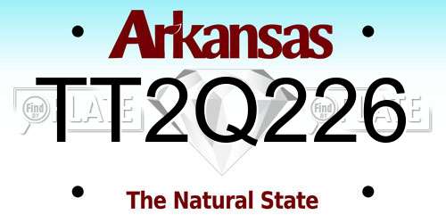 TT2Q226 Arkansas License Plate