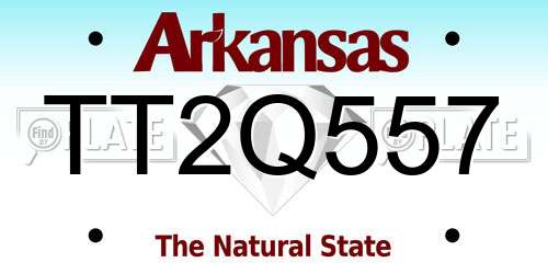 TT2Q557 Arkansas License Plate
