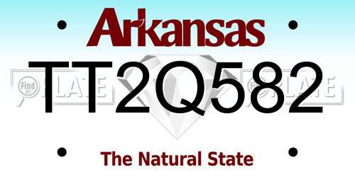 TT2Q582 Arkansas License Plate
