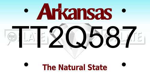 TT2Q587 Arkansas License Plate