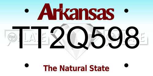 TT2Q598 Arkansas License Plate