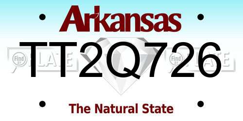 TT2Q726 Arkansas License Plate