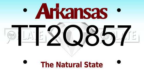 TT2Q857 Arkansas License Plate